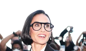 Demi Moore confirms bomber jacket as top trend for fall in luxurious satin design