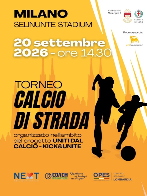 “Uniti dal Calcio – Kick & Unite”, il 20 settembre a Milano il progetto sul calcio di strada come strumento di inclusione