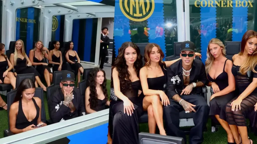 Sfera Ebbasta in esclusiva con 10 ragazze allo stadio: “Sono qui solo per lavoro”