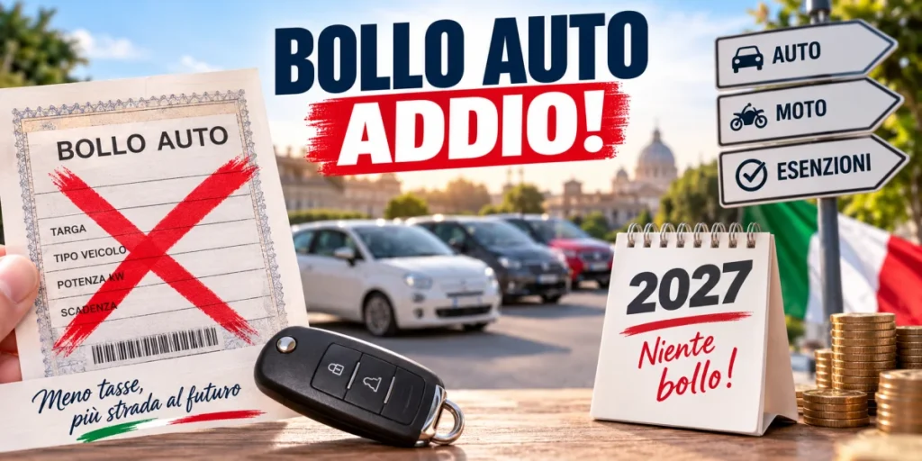 Bollo auto abolito dal 2027: modelli esenti, requisiti e ultime notizie senza pagare tasse.