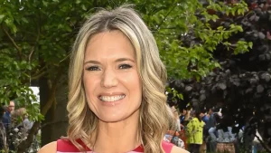 Charlotte Hawkins’ stunning royal blue co-ord for the upcoming Trouser season is must-have.