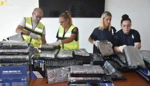Narcotraffico internazionale, la GdF intercetta 210 kg di hashish in una spedizione proveniente dagli Usa