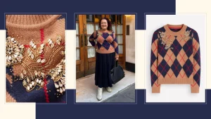 Boden jumper: polished, preppy, party-ready attire catches attention on morning commute.