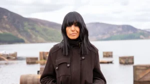 Claudia Winkleman stuns in the must-have wool bomber jacket for autumn style inspo.